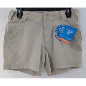 Columbia PFG Womens size 6 Khaki Shorts Coral Point III Nylon Outdoor UPF 50 NWT